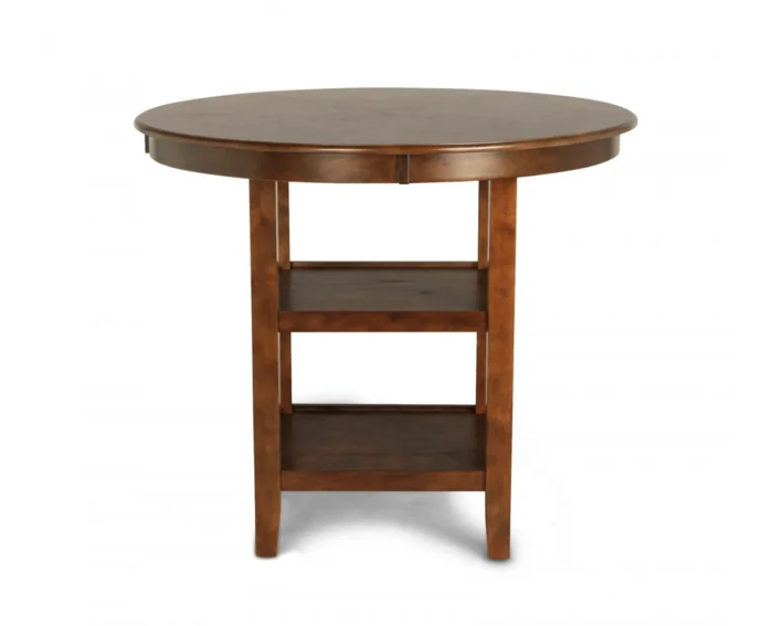 Mesa de Comedor Alta Redonda Gia 42" con 4 Sillas - Color Cafe