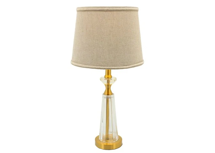 Lámpara de mesa de vidrio, dorado/transparente