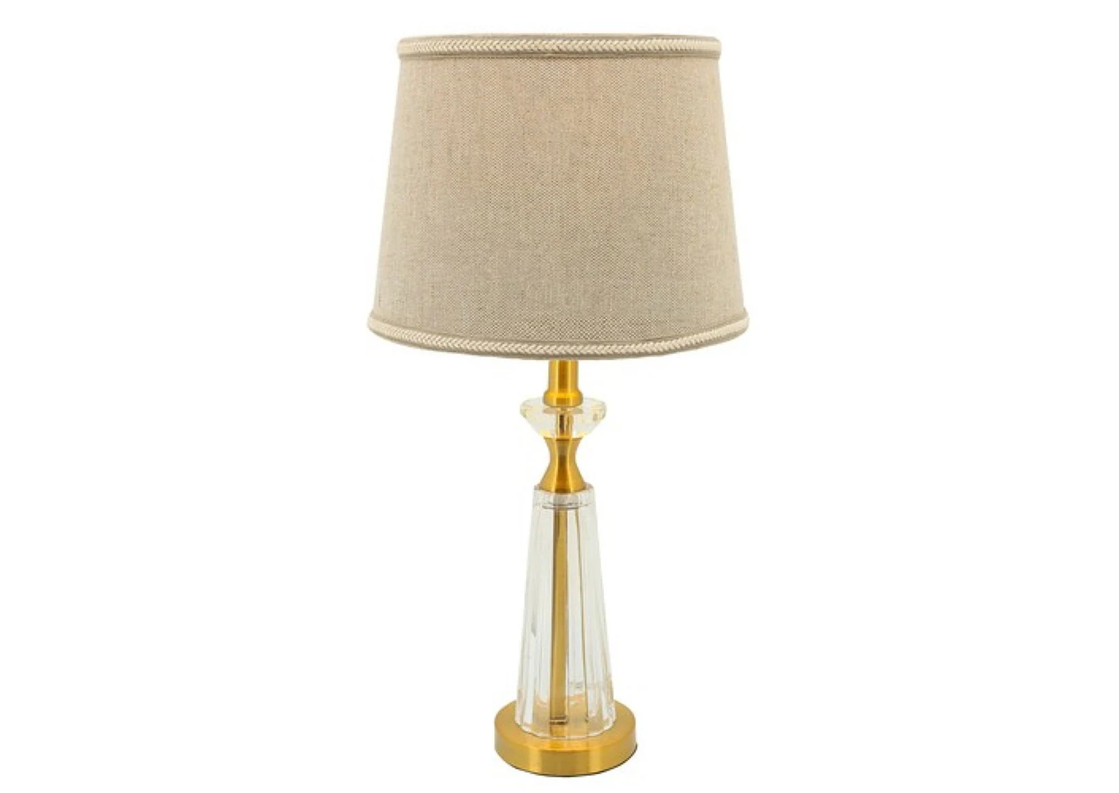 Lámpara de mesa de vidrio, dorado/transparente