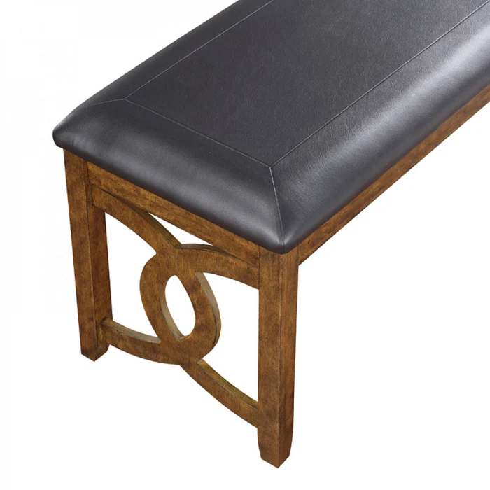 Mesa de Comedor Gia 60" con Sillas y Banca (Juego de 6) - Color Cafe