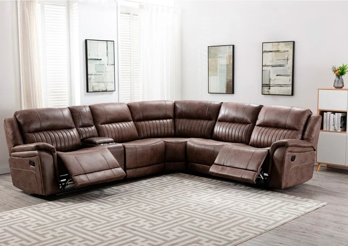 Seccional Reclinable 3 Piezas - Color Walnut