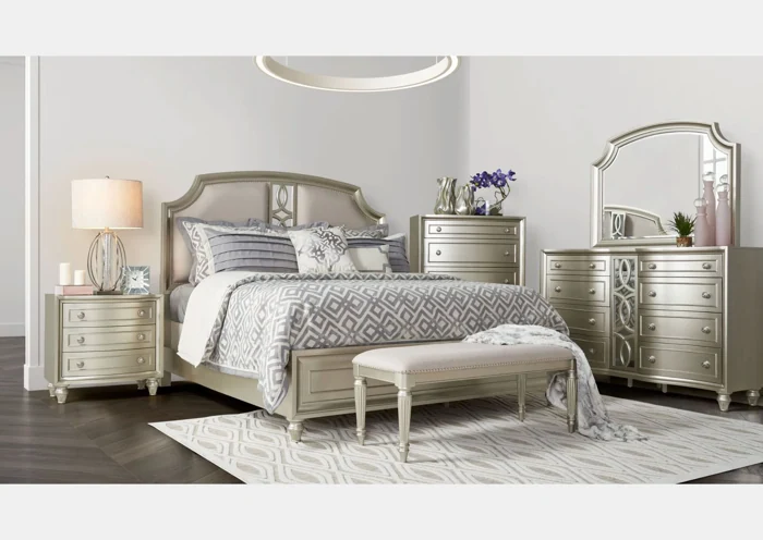 Domitorio Arqueado Queen 7 piezas - Silver and Gold