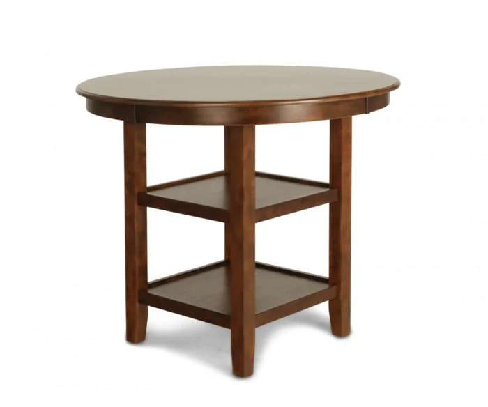 Mesa de Comedor Alta Redonda Gia 42" con 4 Sillas - Color Cafe