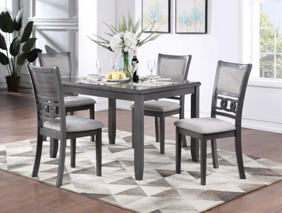 Mesa de Comedor Gia 60" con 4 Sillas - Color Gris