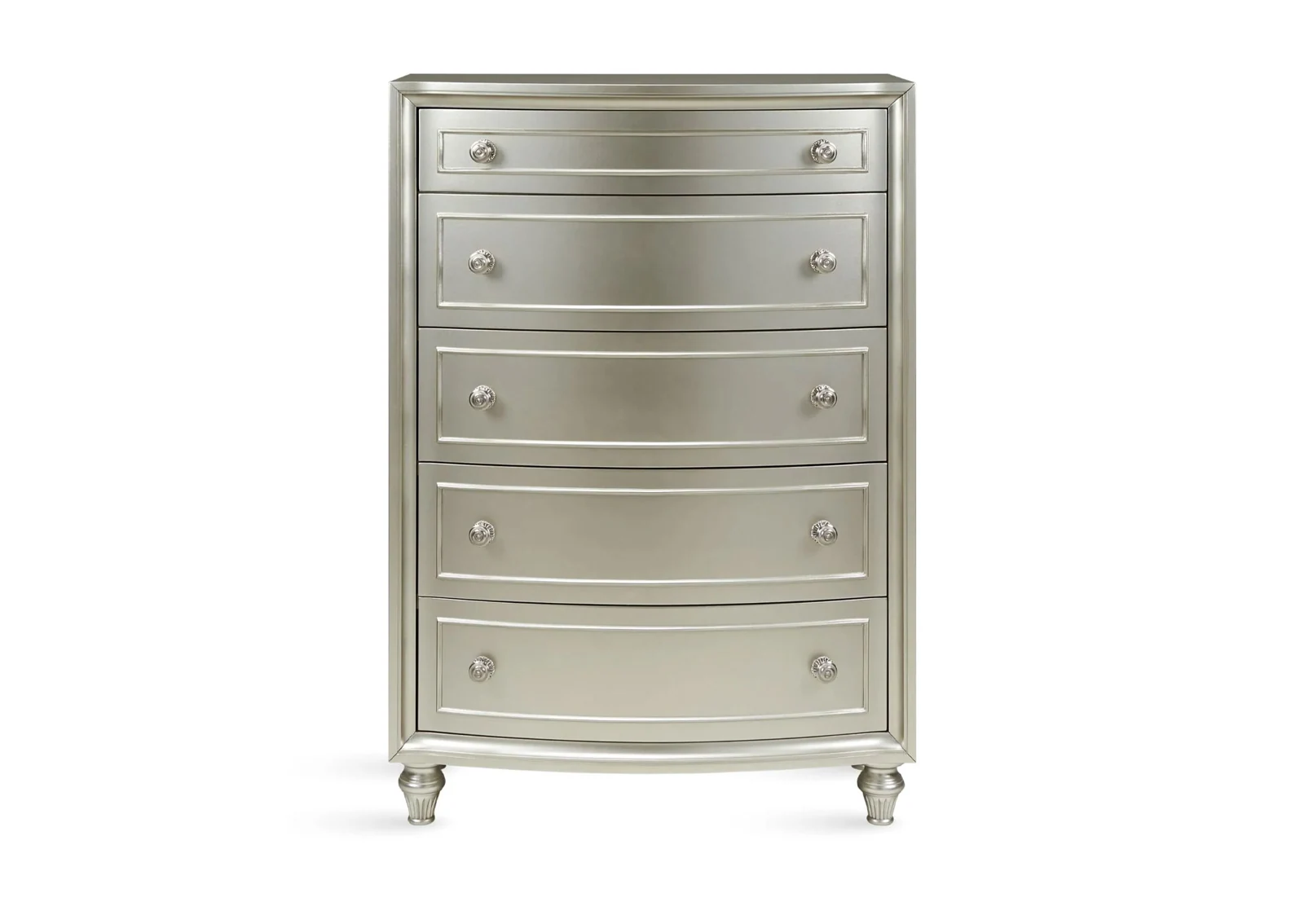 5 Drawer Chest &mdash; Silver and Gold